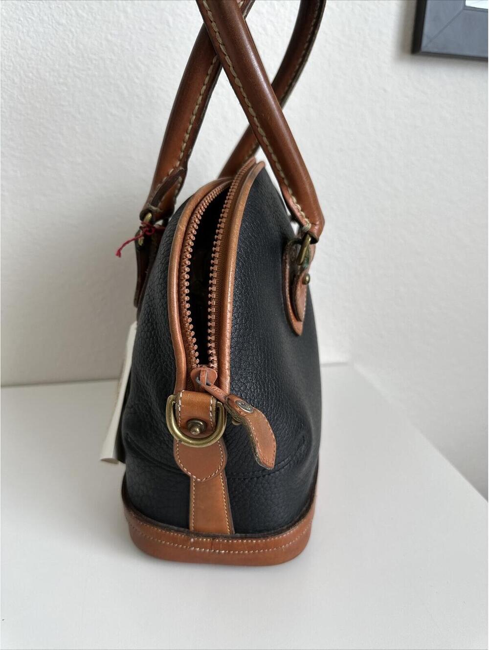 Vintage Dooney and Bourke D&B Norfolk All Weather Leather Satchel Handbag Purse - Picture 6 of 13